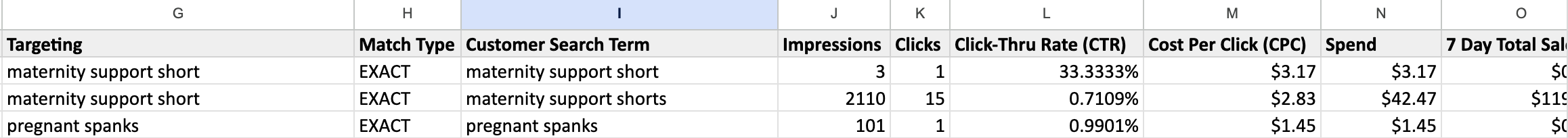 Search Term Report Targeting and Customer Search Term